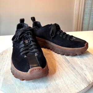 FEIT Lugged Runner Low Black Suede Handmade Goodyear Shoes EU 42 US Size 10